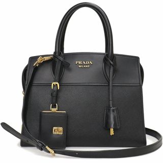 プラダ(PRADA)のプラダ エスプラナード 2way ショルダー ハンドバッグ 斜め掛け SAFFIANO CITY C カーフ サフィアーノ レザー NERO ネロ ブラック 黒 ゴールド金具 1BA045 PRADA（美品）(ショルダーバッグ)