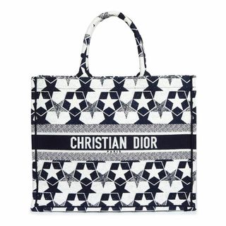 クリスチャンディオール(Christian Dior)のクリスチャンディオール BOOK TOTE ラージ エトワール ブックトート ラージ ハンドバッグ スター 星  コットンキャンバス ネイビー ホワイト 紺 白 M1286ZTQX Christian Dior（新品・未使用品）(ハンドバッグ)