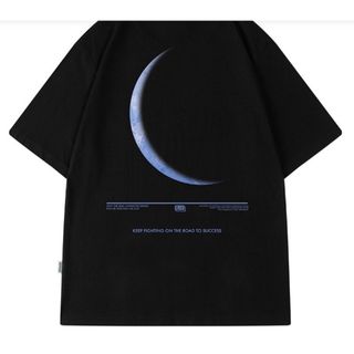 【数量限定】　メンズ　Tシャツ　XL   プリント　ヒップホップ　オーバー　黒(Tシャツ/カットソー(半袖/袖なし))