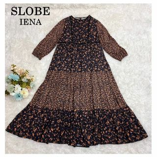 スローブイエナ(SLOBE IENA)のSLOBE IENA スローブイエナ 花柄 パターン ティアード ワンピース F(ロングワンピース/マキシワンピース)