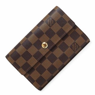 LOUIS VUITTON - ルイ ヴィトン ポルトフォイユ アレクサンドラ 三つ折り財布 ダミエ ブラウン 茶 ゴールド金具 N63067 箱付 LOUIS VUITTON（未使用保管品）