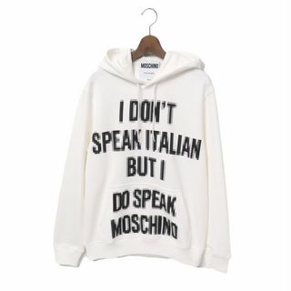 ■美品■《2019年製》MOSCHINO COUTURE！ モスキーノ クチュール スウエット パーカー レディース サイズXS ホワイト グラフィックプリント ブランド古着【中古】20221230/GM1947