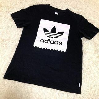 Originals（adidas） - adidas アディダス ビッグトレフォイルロゴ Tシャツ 半袖 ブラック M