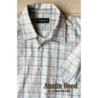 Austin Reed オースチン　リード　シャツ　半袖　綿麻　チェック　美品(シャツ)