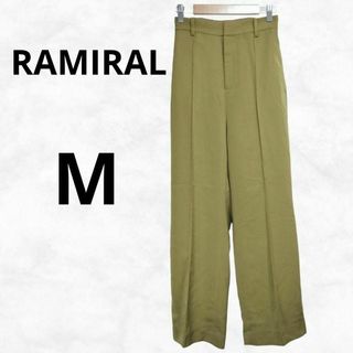 【RAMIRAL】ラミラル ワイドパンツ（M）コットン バックゴム カーキ(カジュアルパンツ)