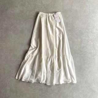 ラウンジドレス(Loungedress)の新品 Loungedress ティアードマキシスカート オフホワイト(ロングスカート)