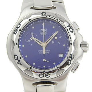 タグホイヤー(TAG Heuer)の【TAG HEUER】タグホイヤー キリウム プロフェッショナル cal.4.99 CL1211 ステンレススチール クオーツ クロノグラフ ボーイズ 青文字盤 腕時計(腕時計)
