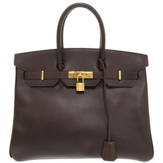 エルメス(Hermes)のエルメス バーキン35 クシュベル ショコラ ゴールド金具 □C刻印 ハンドバッグ 茶 1387 【中古】 HERMES(ハンドバッグ)