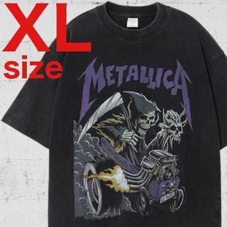 METALLICA　メタリカ　死神スカル　バンド　Tシャツ　ブラック　XLサイズ(Tシャツ/カットソー(半袖/袖なし))