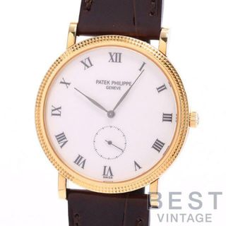 パテックフィリップ(PATEK PHILIPPE)の【OH済】 パテックフィリップ 【PATEK PHILIPPE】 カラトラバ 3919J-001 メンズ ホワイト K18イエローゴールド 腕時計 時計 CALATRAVA WHITE K18YG PP【中古】 (腕時計(アナログ))