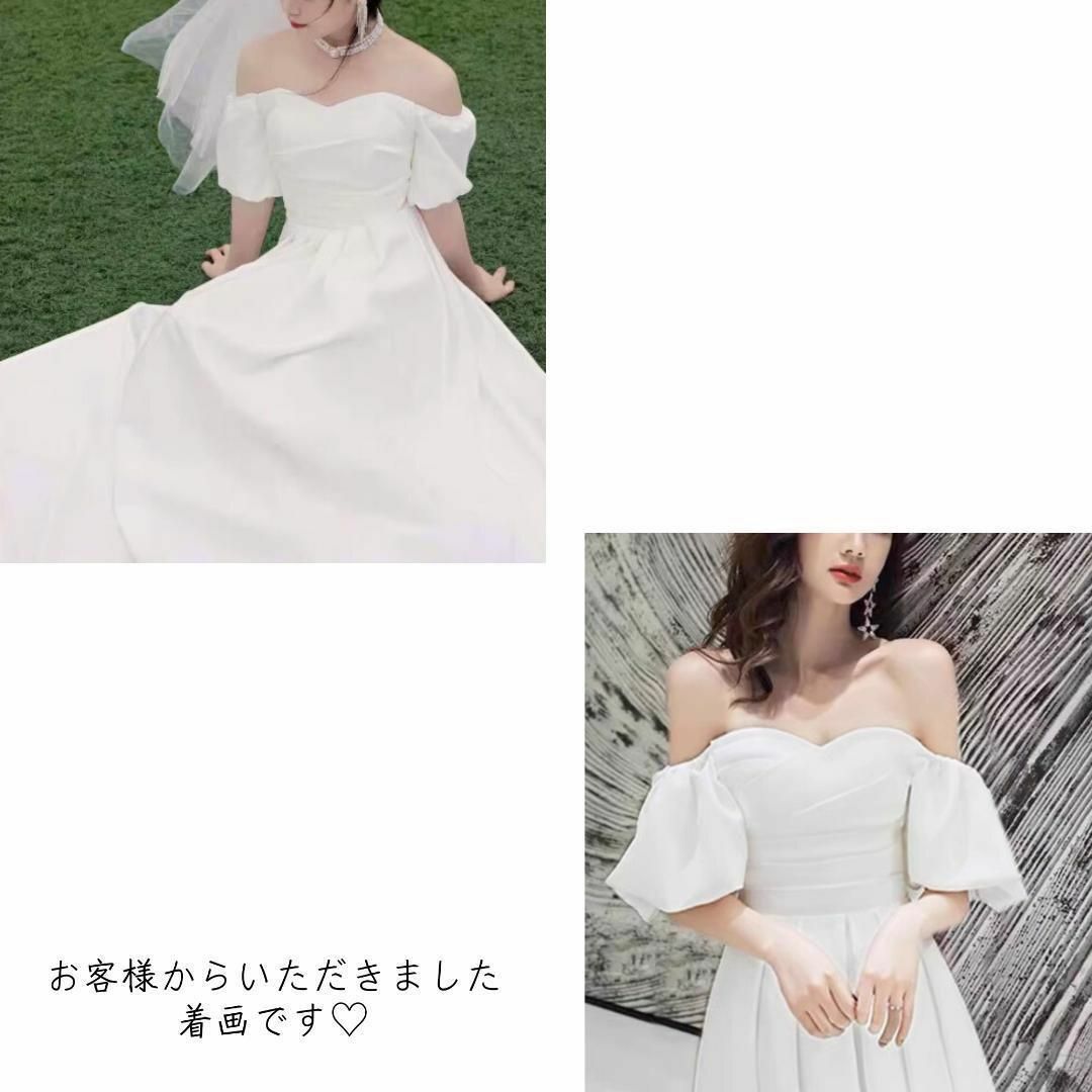 ウエディングドレス 結婚式 前撮り オフショルダー シンプル ウエディングドレス 結婚式 前撮り オフショルダー シンプル