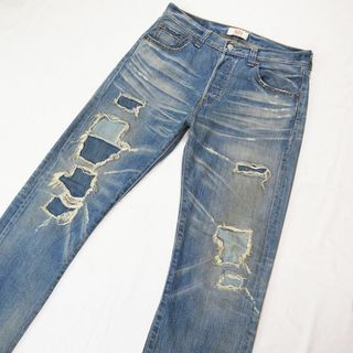 リーバイス(Levi's)のリーバイス 501 フェイデッドブルーリペアード ダメージ加工デニム W30(デニム/ジーンズ)