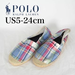 ラルフローレン(Ralph Lauren)のRalph Lauren*エスパドリーユ*24cm*ブルー系M6744(スリッポン/モカシン)