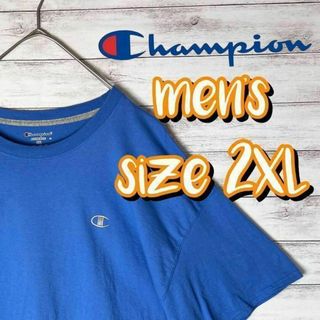 チャンピオン(Champion)の【US古着　送料無料】チャンピオン　デザインTシャツ サイズ2XL ブルー(Tシャツ/カットソー(半袖/袖なし))