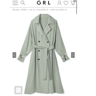 GRL - グレイル　GRL　コート　s　グリーン　シャツワンピ