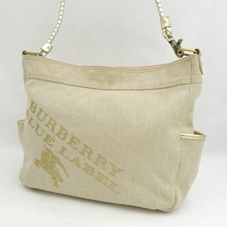 BURBERRY BLUE LABEL / バーバリーブルーレーベル ◆ショルダーバッグ/肩掛け/ロゴ/キャンバス/ベージュ ZA414-022-40 【バッグ/バック/BAG/鞄/カバン】 レディースファッション【中古】 [0220487717](ショルダーバッグ)