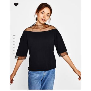 Bershka - ZARA 姉妹 ベルシュカ ベルシュカ チュール トップス カットソー Tシャツ