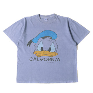 Disney - Disney ディズニー Tシャツ サイズ:XL 90s ドナルド・ダック クルーネック 半袖Tシャツ USA製 ブルー 90年代 トップス カットソー ヴィンテージ 古着 後染め【メンズ】【中古】