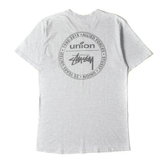 ステューシー(STUSSY)のSTUSSY ステューシー Tシャツ サイズ:M 35周年記念 UNION サークルロゴ クルーネック 半袖Tシャツ ヘザーグレー トップス カットソー【メンズ】【中古】(Tシャツ/カットソー(半袖/袖なし))