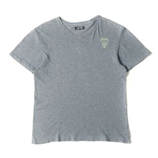 ステューシー(STUSSY)のSTUSSY ステューシー Tシャツ サイズ:L(レディース) スカル プリント クルーネック 半袖Tシャツ グレー トップス カットソー【メンズ】【中古】(Tシャツ/カットソー(半袖/袖なし))