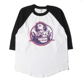 TENDERLOIN - TENDERLOIN テンダーロイン Tシャツ サイズ:L 19AW キリスト グラフィック ラグラン 7分袖Tシャツ RAGLAN 3/4 JC ブラック ホワイト 黒白 トップス カットソー 【メンズ】【中古】