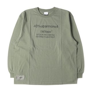 ダブルタップス(W)taps)の新品 WTAPS ダブルタップス Tシャツ サイズ:S 22SS ブランドロゴ ロングスリーブTシャツ 40PCT UPARMORED L/S TEE オリーブドラブ トップス カットソー 長袖【メンズ】(Tシャツ/カットソー(七分/長袖))