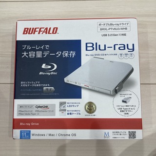 バッファロー　ポータブル　Blu-rayドライブ　BRXL-PTV6U3-WHB