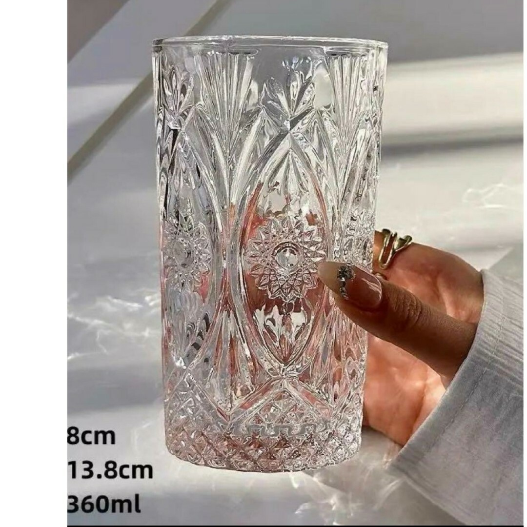 新品 ガラス カクテルグラス 360ml コリンカップ モヒート 2個セット インテリア/住まい/日用品のキッチン/食器(食器)の商品写真