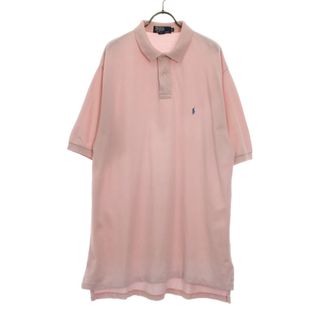 ポロバイラルフローレン 半袖 ポロシャツ XL ピンク Polo by Ralph Lauren 鹿の子 メンズ(ポロシャツ)