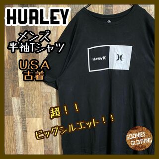 ハーレー(Hurley)のメンズ ハーレー ロゴ 黒 ビッグシルエット 2XL USA古着 半袖 Tシャツ(Tシャツ/カットソー(半袖/袖なし))