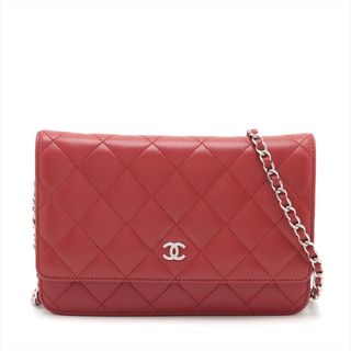 シャネル(CHANEL)のシャネル  ラムスキン  レッド レディース ショルダーバッグ(ショルダーバッグ)