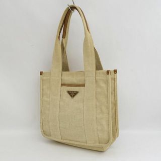 PRADA - PRADA / プラダ ■キャンバス トートバッグ ベージュ ブラウン ギャランティ BR2345 【バッグ/バック/BAG/鞄/カバン】 ブランド【中古】 [0990013273]