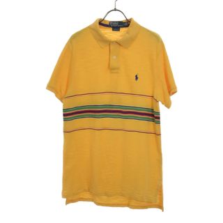 ポロバイラルフローレン ボーダー 半袖 ポロシャツ L イエロー Polo by Ralph Lauren メンズ(ポロシャツ)