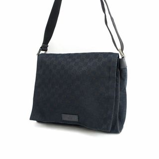 グッチ(Gucci)のGUCCI / グッチ ■GGキャンバス ブラック ショルダー バッグ メッセンジャー 146236-497717 【バッグ/バック/BAG/鞄/カバン】 ブランド【中古】 [0990013315](ショルダーバッグ)