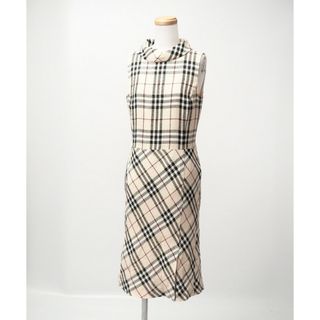 BURBERRY - ■美品■BURBERRY BLUE LABEL バーバリーブルーレーベル チェック柄 ノースリーブ ワンピース サイズ38 ベージュ ブランド古着【中古】20230123/GM6498