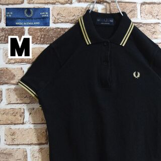 フレッドペリー(FRED PERRY)の《フレッドペリー》英国製　G12　黒×ゴールド　M相当　半袖ポロシャツ(ポロシャツ)