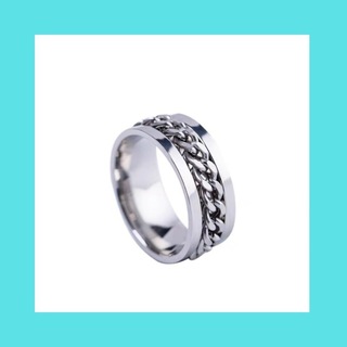 指輪　アクセ　ユニセックス　レディース　メンズ　シンプル　チタン　ロック (リング(指輪))