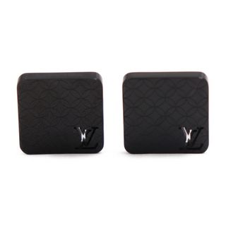 ルイヴィトン(LOUIS VUITTON)のLOUIS VUITTON ルイ ヴィトン ダミエ ブトン ドゥ マンシェット シャンゼリゼ カフス M65044 メタル   ブラック   カフリンクス ダミエケース付き ビトン 【本物保証】(カフリンクス)