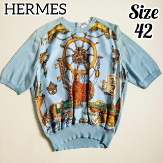 Hermes - 【超希少】HERMES エルメス スカーフ MUSSE シルク 半袖ニット