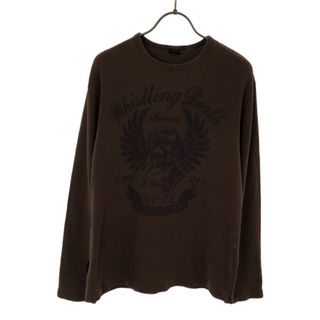 アヴィレックス(AVIREX)のアヴィレックス プリント 長袖 Tシャツ XL ブラウン系 AVIREX ロンT メンズ(Tシャツ/カットソー(七分/長袖))