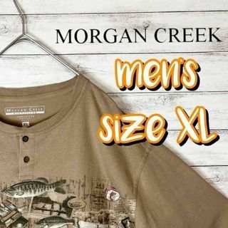 【US古着　送料無料】morgan creek Tシャツ サイズXL ベージュ(Tシャツ/カットソー(半袖/袖なし))