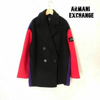 アルマーニエクスチェンジ(ARMANI EXCHANGE)の美品 アルマーニエクスチェンジ オーバーサイズ ダブルブレスト チェスターコート(チェスターコート)