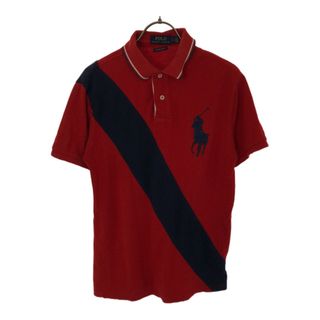 ポロラルフローレン(POLO RALPH LAUREN)のポロラルフローレン ビッグポニー刺繍 半袖 ポロシャツ SP レッド×ネイビー POLO RALPH LAUREN 鹿の子地 メンズ(ポロシャツ)