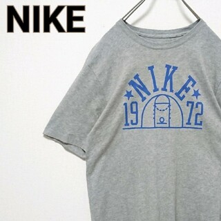 NIKE - NIKE ナイキ フロント プリント ロゴ グレー 半袖 Tシャツ