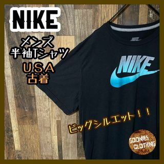 ナイキ(NIKE)のブラック メンズ ナイキ プリント 2XL ゆるだぼ USA古着 半袖 Tシャツ(Tシャツ/カットソー(半袖/袖なし))