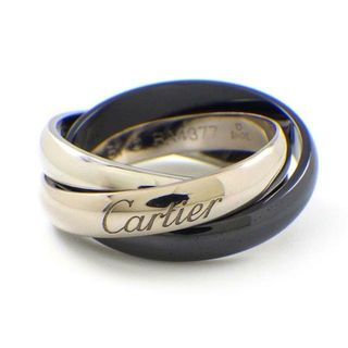 カルティエ(Cartier)のカルティエ Cartier リング トリニティ PT950 K18WG ブラック セラミック 黒 10.5号 / #51 【中古】(リング(指輪))