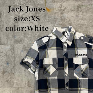 半袖チェックシャツ XS アメカジ 古着 Jack Jones ブロック(シャツ)