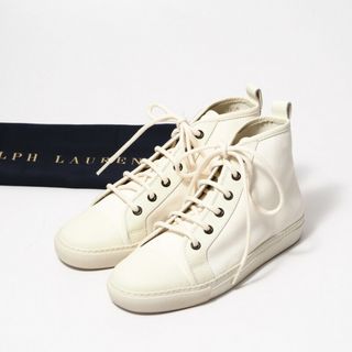 ラルフローレン(Ralph Lauren)の■未使用品■ Ralph Lauren ラルフローレン ハイカット スニーカー 靴 レディース サイズ36.5（23.5cm相当）スエードレザー オフホワイト スペイン製 20230207/GM7874(スニーカー)