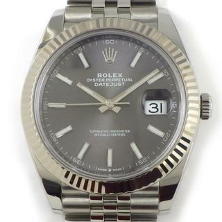 ロレックス(ROLEX)のロレックス Rolex 腕時計 デイトジャスト 126334G 3針 デイト ルーレット刻印 サンレイ スレート文字盤 フルーテッドベゼル ジュビリーブレス オイスタースチール K18WG SS 自動巻き 【中古】(腕時計(アナログ))