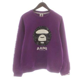 アベイシングエイプ(A BATHING APE)のA BATHING APE スウェット トレーナー 長袖 マイロ M 紫 黒 白(その他)